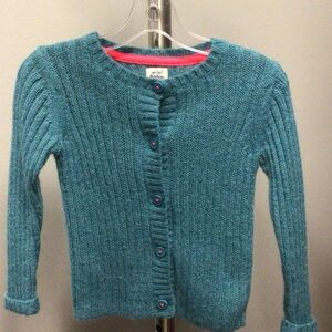 Mini Boden Ribbed girls Teal knit Sweater
